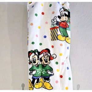 DISNEY Mickey & Minnie Mouse Christmas Holiday White Plush Throw Blanket 50"x70"